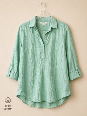 OPUS Forta Poplin Blouse in Mint Green Sz 38 AKA Sz 8